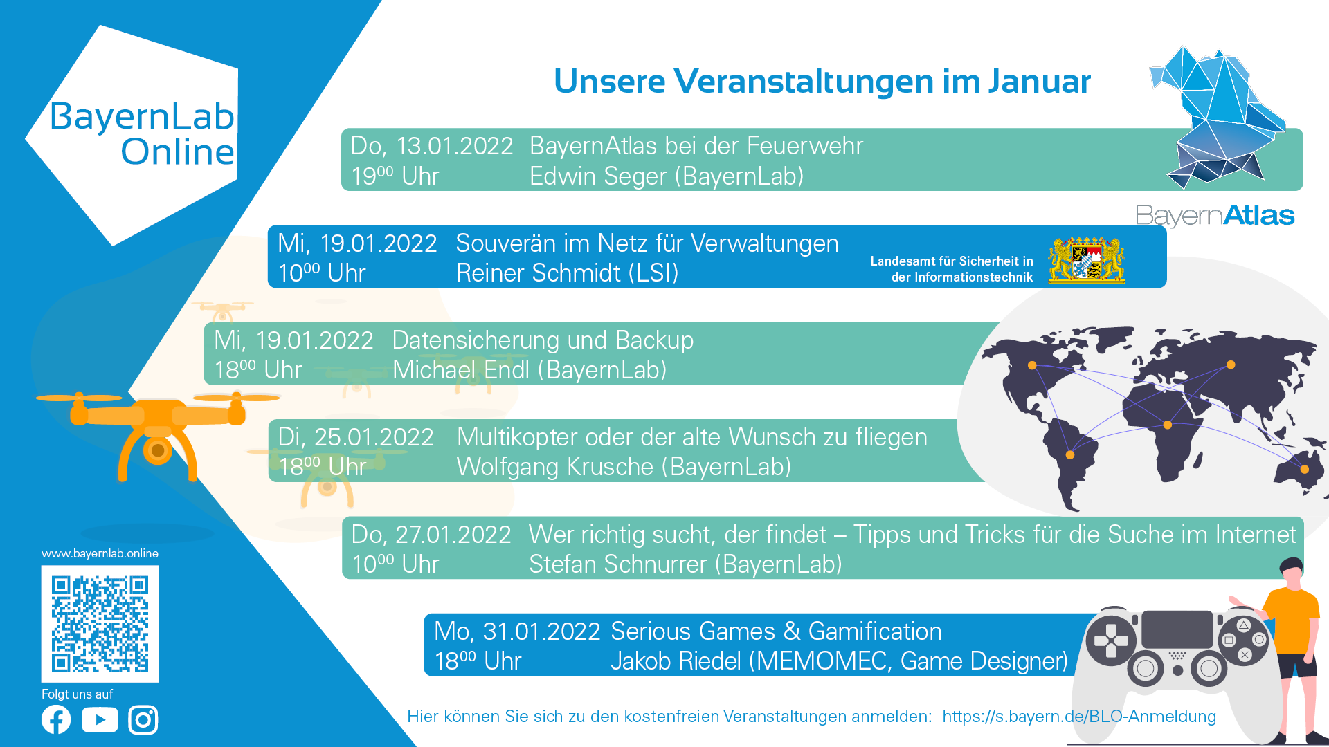 Online-Veranstaltungen im Januar © ldbv.bayern.de